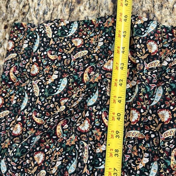 Zara Bohemian Paisley Print V-neck 3/4 Sleeve Midi Dress Size M - Picture 9 of 10